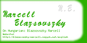marcell blazsovszky business card